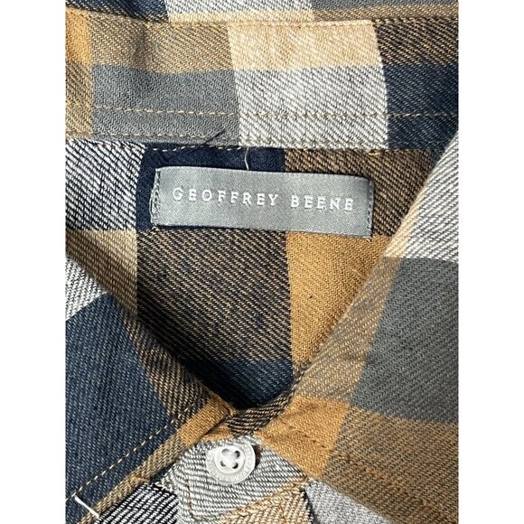 Geoffrey Beene Button-Up Check Flannel - Neutral Colors - Men's Small - NWT - Picture 4 of 11